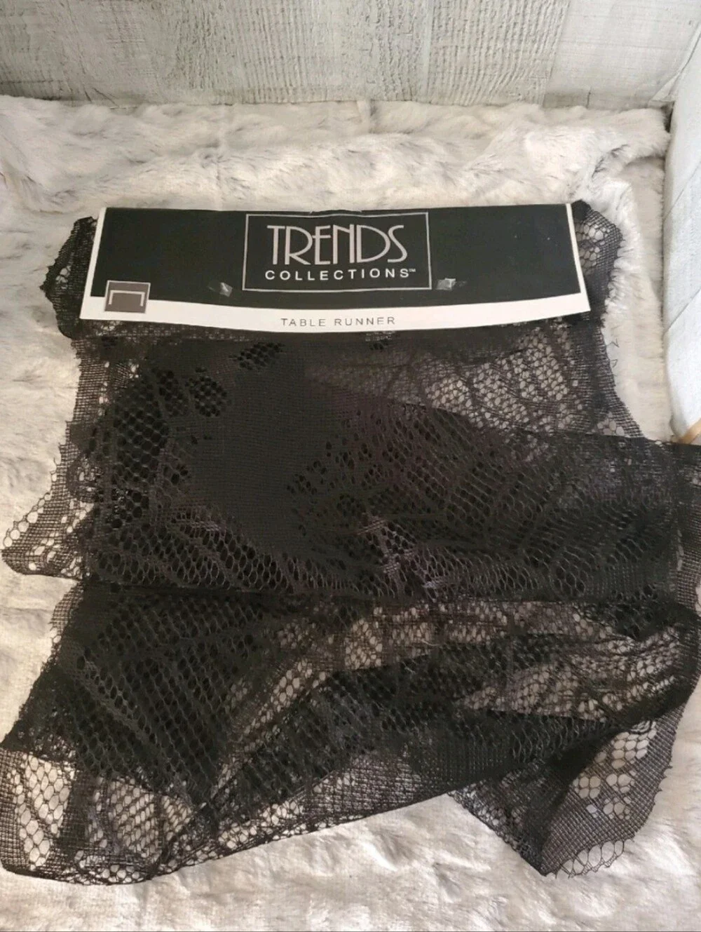 Halloween Black Lace Spider Tablerunner Mantel Scarf  Trends 72 Inches Long
